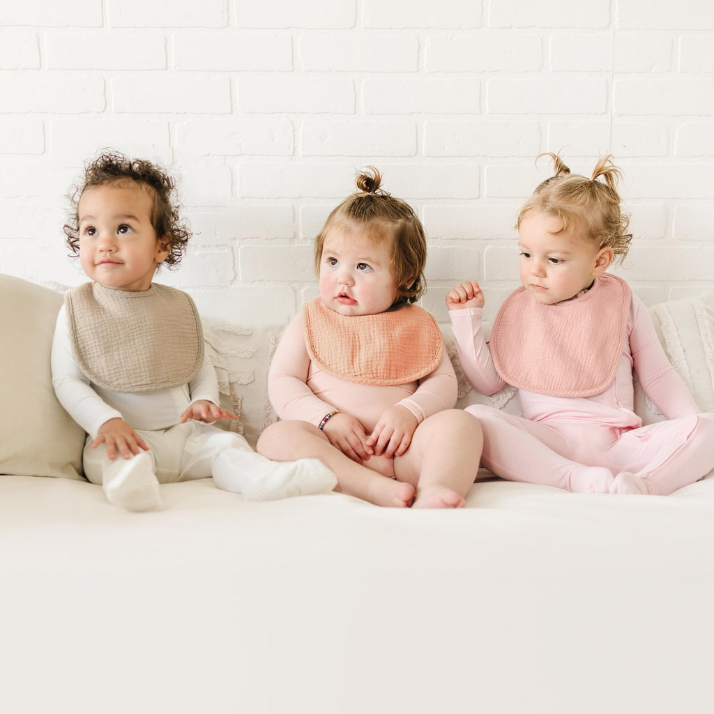 Konssy 6-Pack Muslin Cotton Baby Bibs for Drooling and Teething