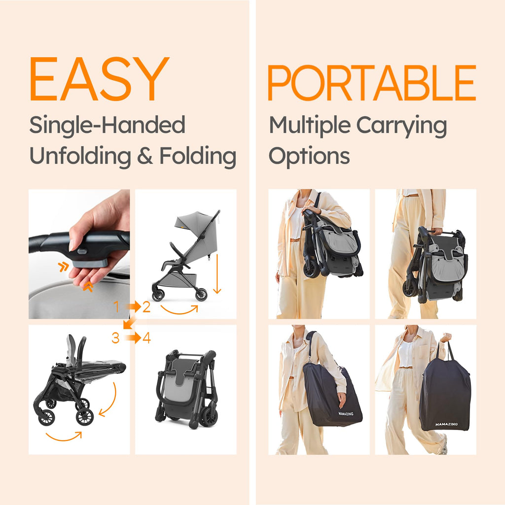 Mamazing Ultra Air X Baby Travel Stroller, Ultra-Lightweight Under 10 lbs
