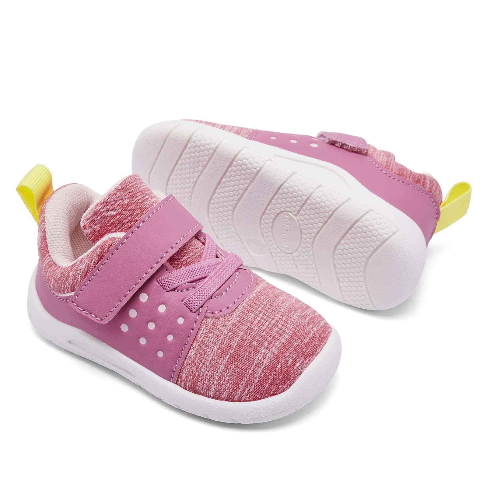 MORENDL Toddler Baby Shoes 0-4 Years Boy Girl Lightweight Breathable Non-Slip Sports Sneakers Running Walking Tennis Barefoot Shoes MixPink 6-9Months