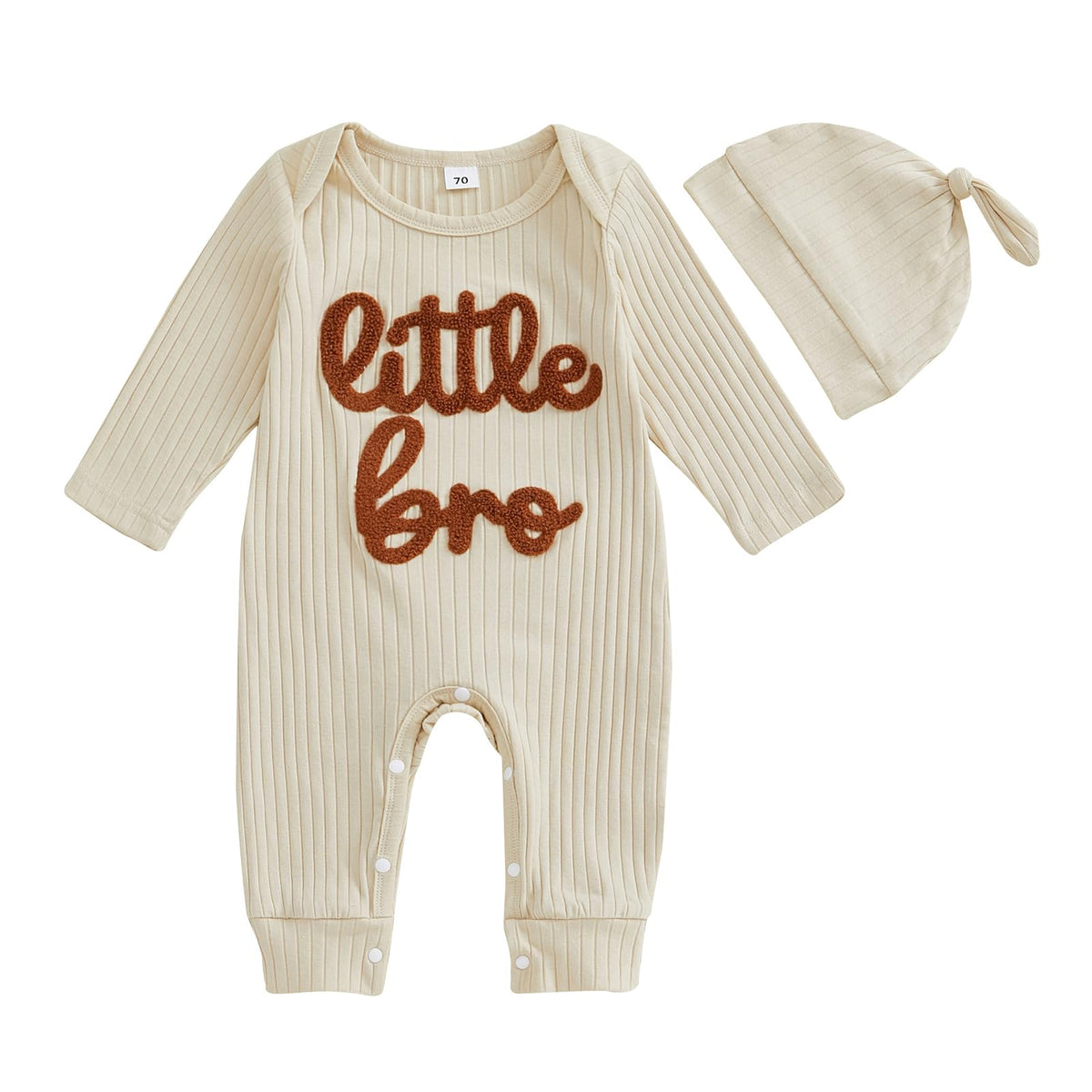 Fernvia Newborn Baby Boy Clothes Letters Print Bodysuit 3 6 9 12 18 Months Long Sleeve Jumpsuit with Hat 2PCS Outfits Set (F Red, 3-6 Months)