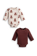 monica + andy Long Sleeve Jack & Jill Bodysuit, Size 3-6 Months, Baby Teddy Bears, Organic Baby Clothes for Girls and Boys, Sustainable Super Soft Fabric, Sizes for Preemie, Newborn & Infant