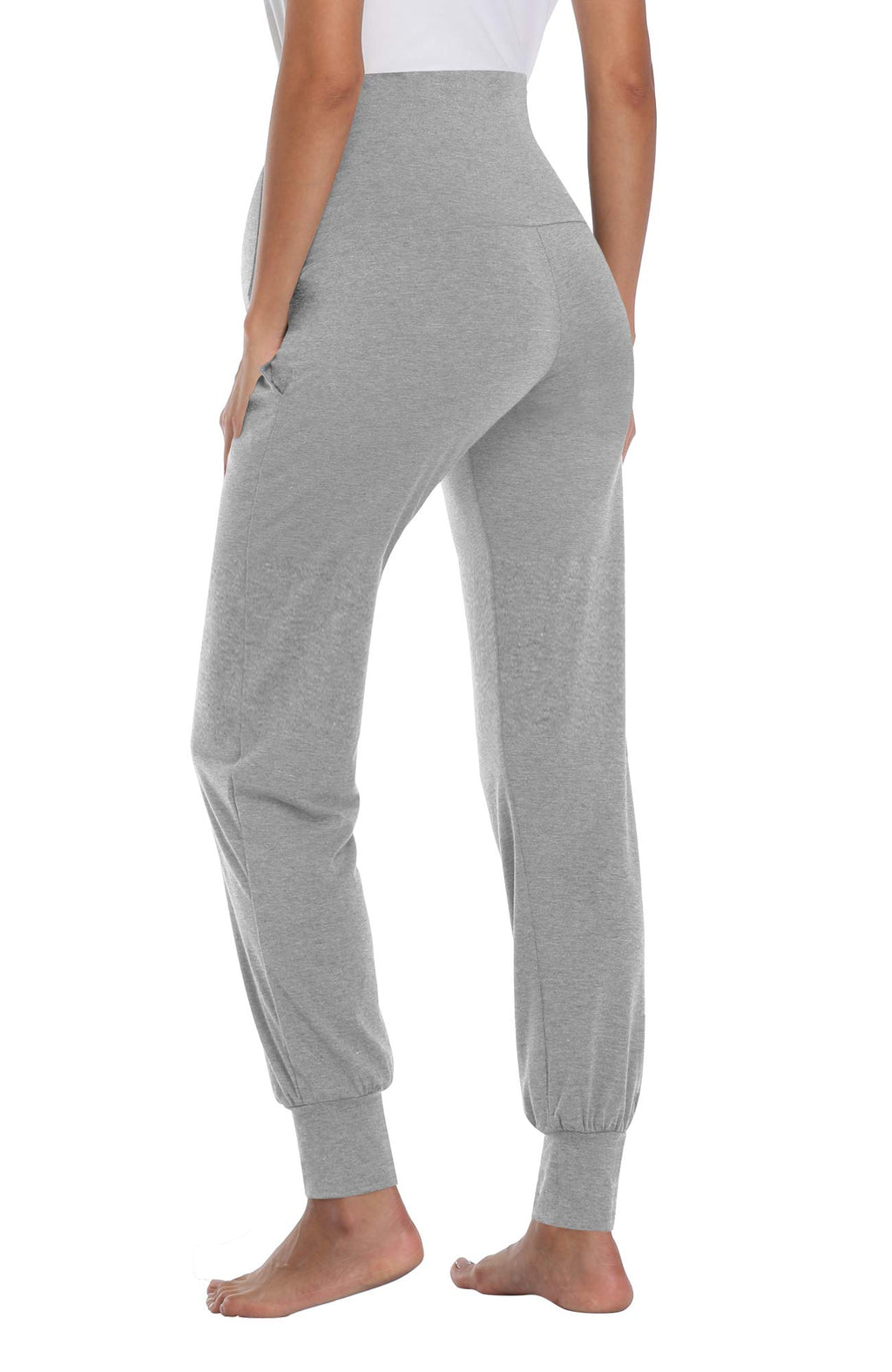 AMPOSH Women's Maternity Pants Stretchy Lounge Workout Sweatpants Casual Loose Comfy Pregnancy Joggers with Pockets(Heather Gray, XXL)