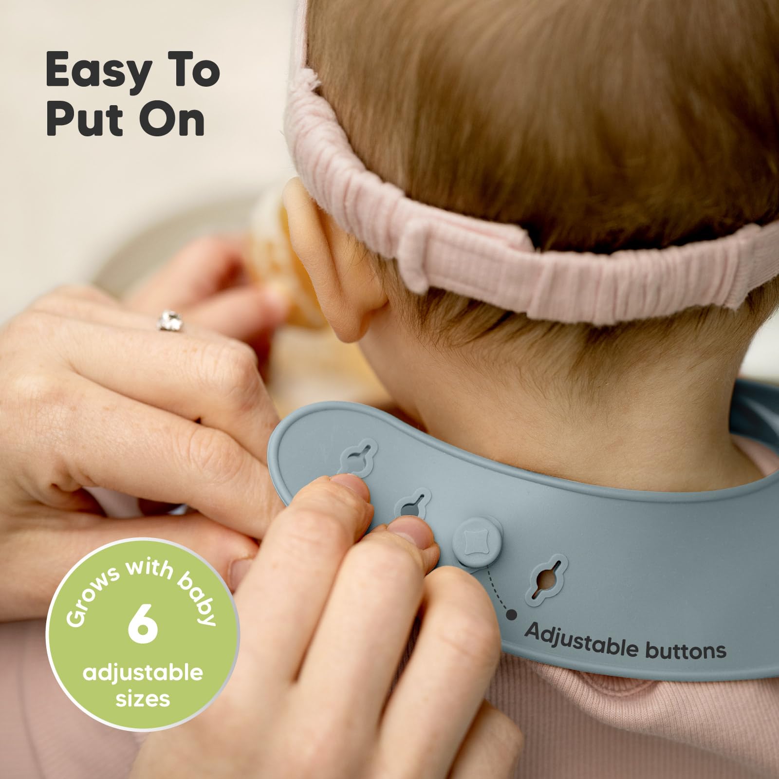 KeaBabies 2-Pack Silicone Bibs for Babies, Toddlers Girl, Boy (Alps)