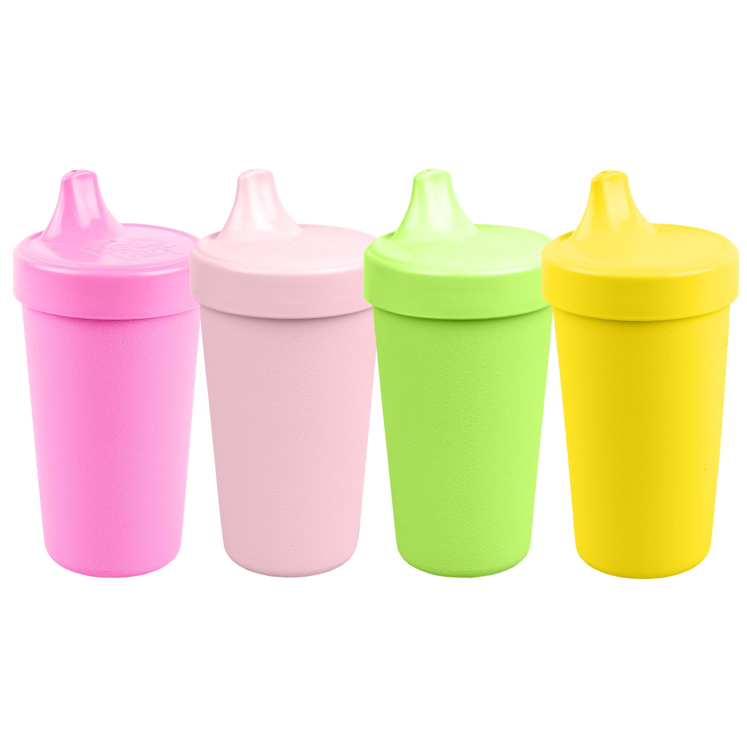 Re-Play Spill-Proof Sippy Cups for Toddlers - Kids Reusable 10 Oz Set of 4, Dishwasher & Microwave Safe, Made in USA, Tulip