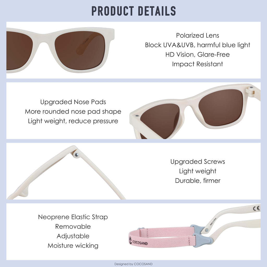 COCOSAND Flexible Polarized Baby Sunglasses with Strap