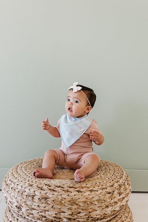 Copper Pearl 4 Pack Soft Cotton Baby Bibs for Drooling and Teething, Absorbent Drool Bibs for Baby Girl and Boy, Adjustable to Fit Newborns to Toddlers, Tons of Styles (Whimsy)