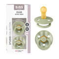 BIBS Colour Pacifier, 6-18 Months, 2-Pack, Round Nipple, Pin Sage