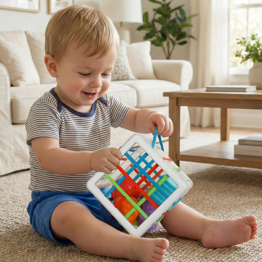 Aprilwolf Montessori Sensory Cube Toy for Toddlers