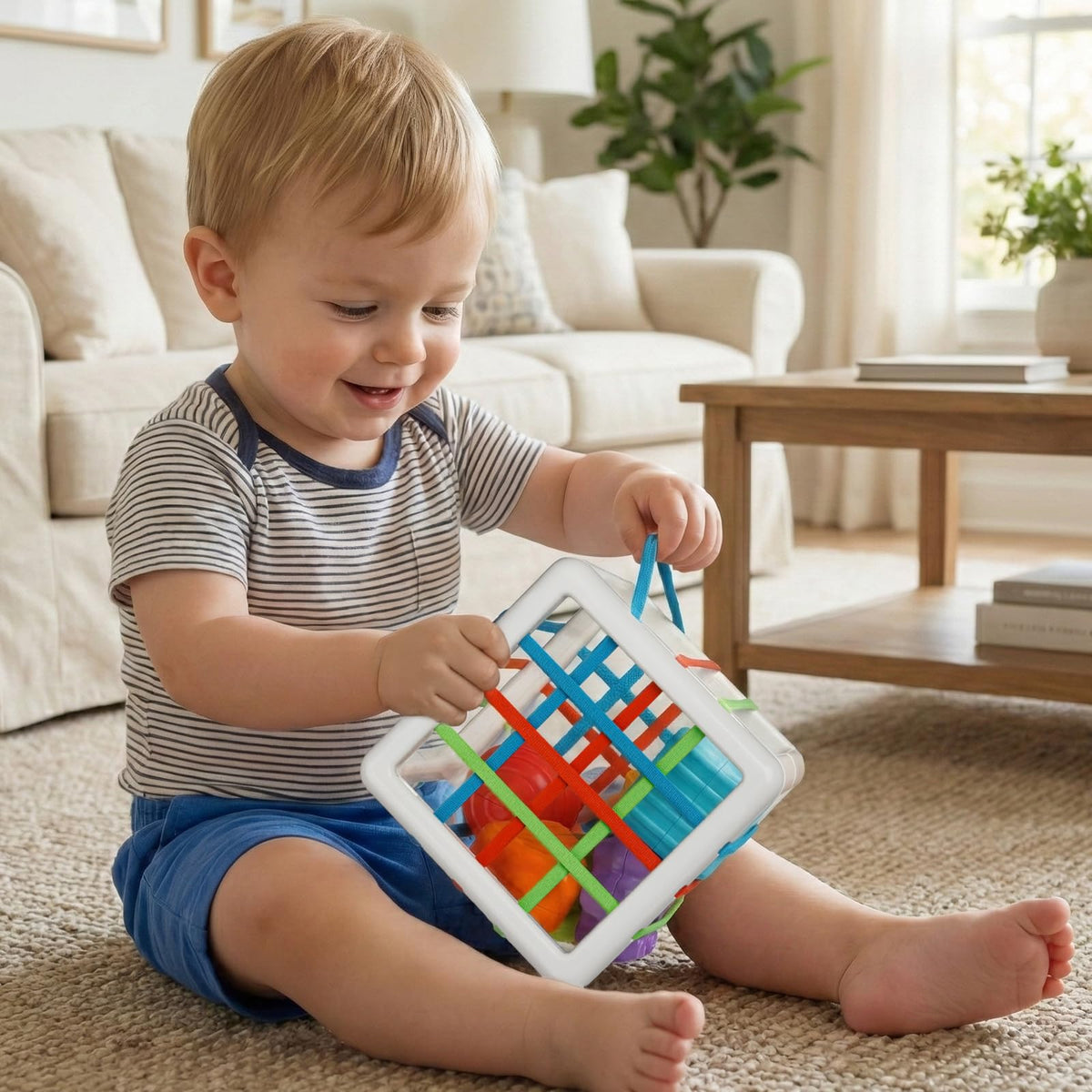Aprilwolf Montessori Sensory Cube Toy for Toddlers