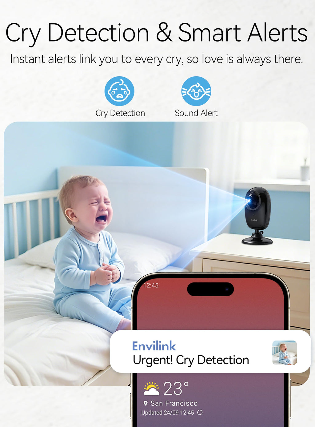Envilink Baby Monitor with Camera and Audio