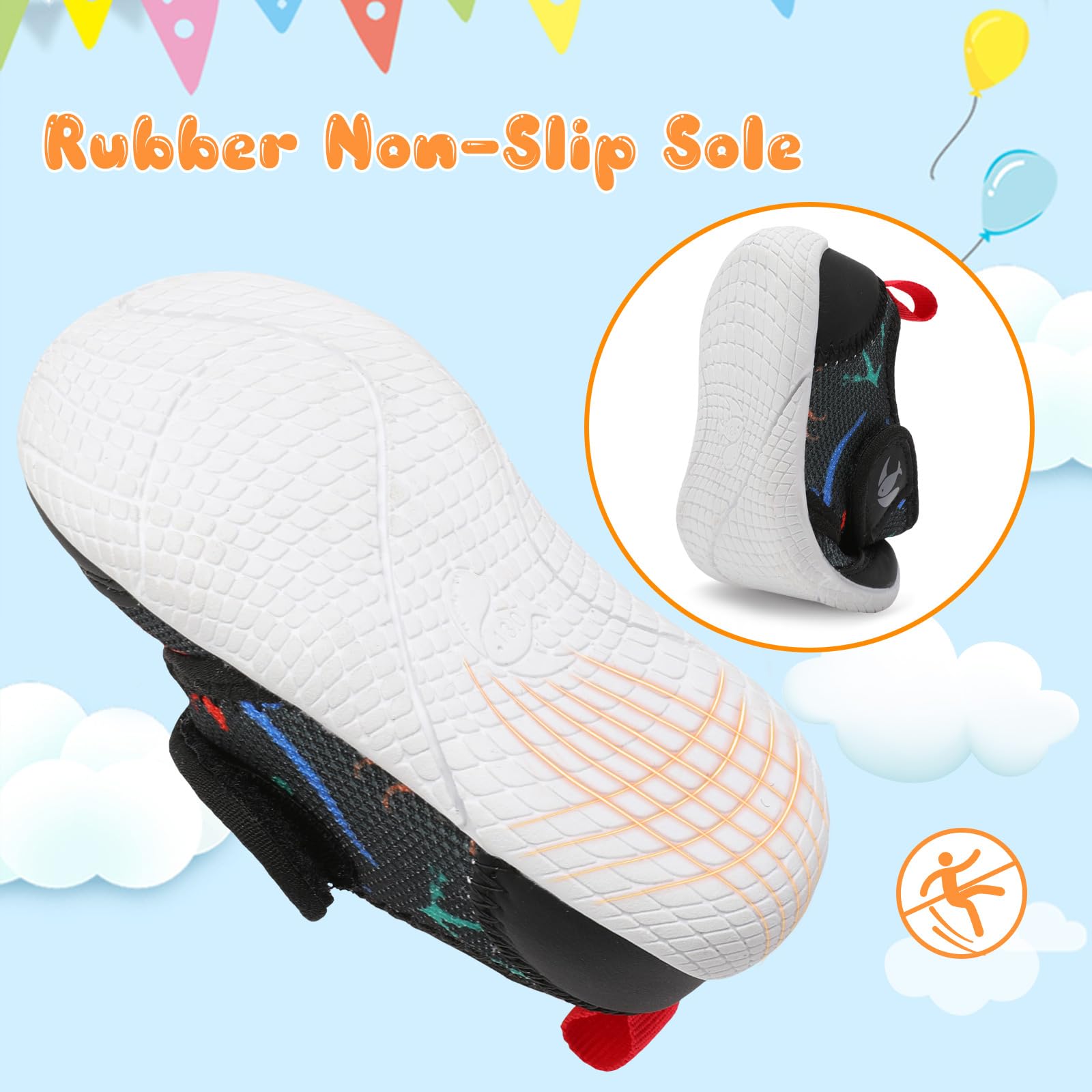 FEETCITY Baby Boy Girl Non-Skid Indoor Infant Walking Shoes Breathable Warm Elastic Sock Shoes with Memory Sole Protect Toes Outdoor Sneakers