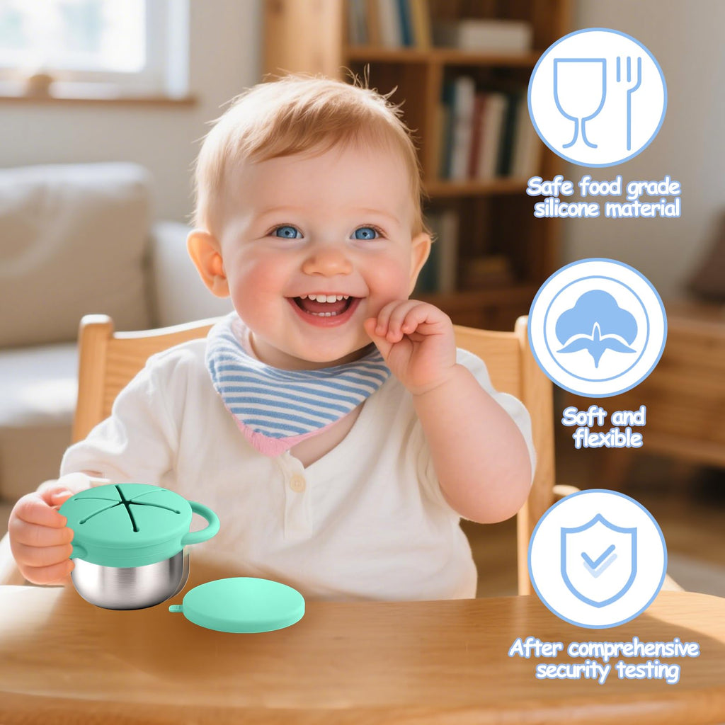 Mity rain 2PCS Stainless Steel Snack Containers for Toddlers