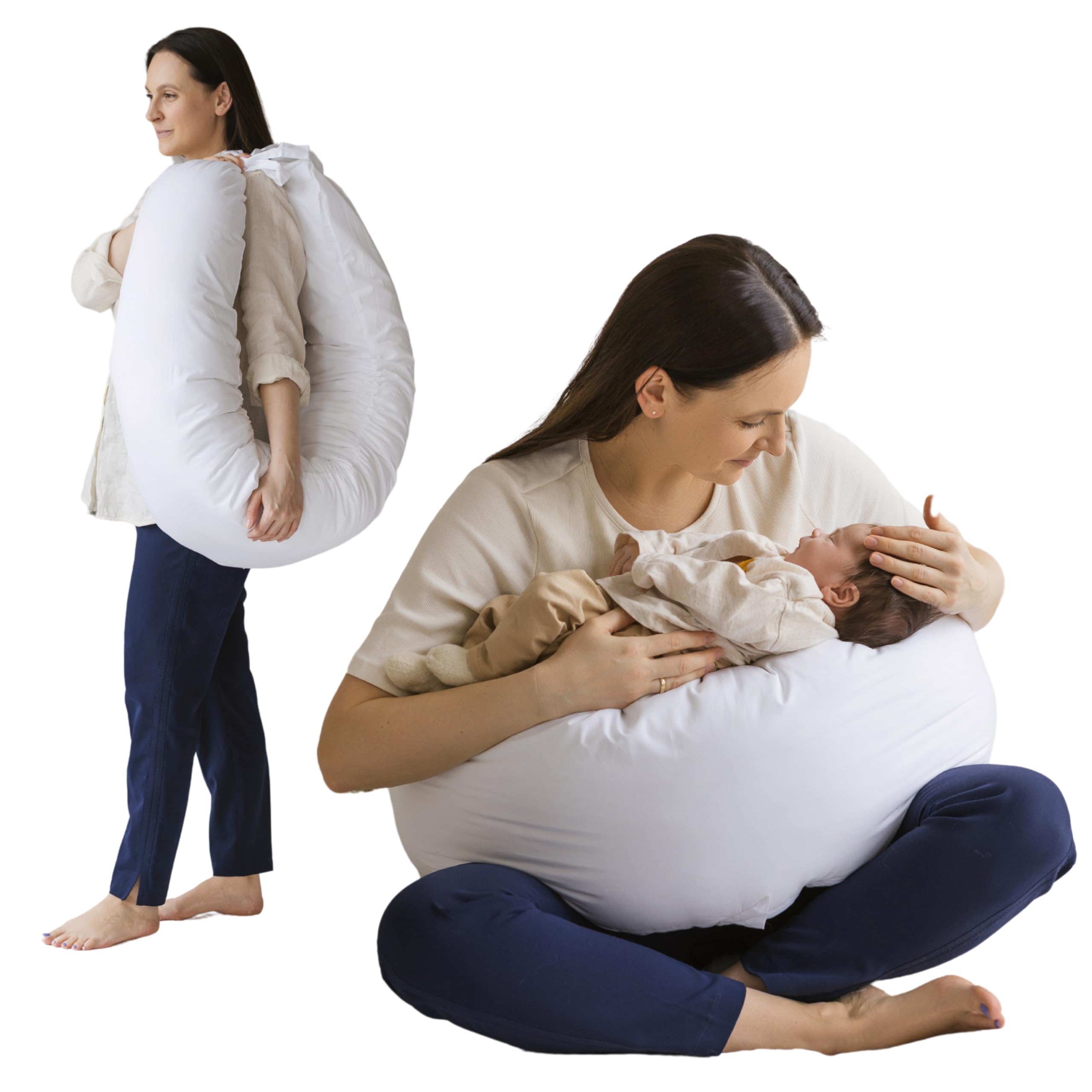 MINICAMP Full Body Pregnancy Pillow for Sleeping – Full Body Maternity Support Pillow for Back, Belly, Hips & Legs – Ergonomic Side Sleeper Pillow with Removable Washable Cover - Made in EU