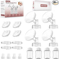 Pump Parts Compatible with Spectra S1/S2/9 Plus Breastpump, 4 Set Replacement Parts for Spectra Include 17mm Flange,Duckbill Valve,Backflow Protector,Tube,Bottle, Not Original Accessories