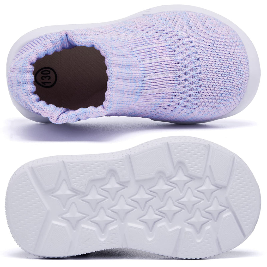 MORENDL Toddler Sock Shoes Baby Walking Shoes Infant Slippers Boys & Girls Non-Slip Sneakers Beige Flower Size 7