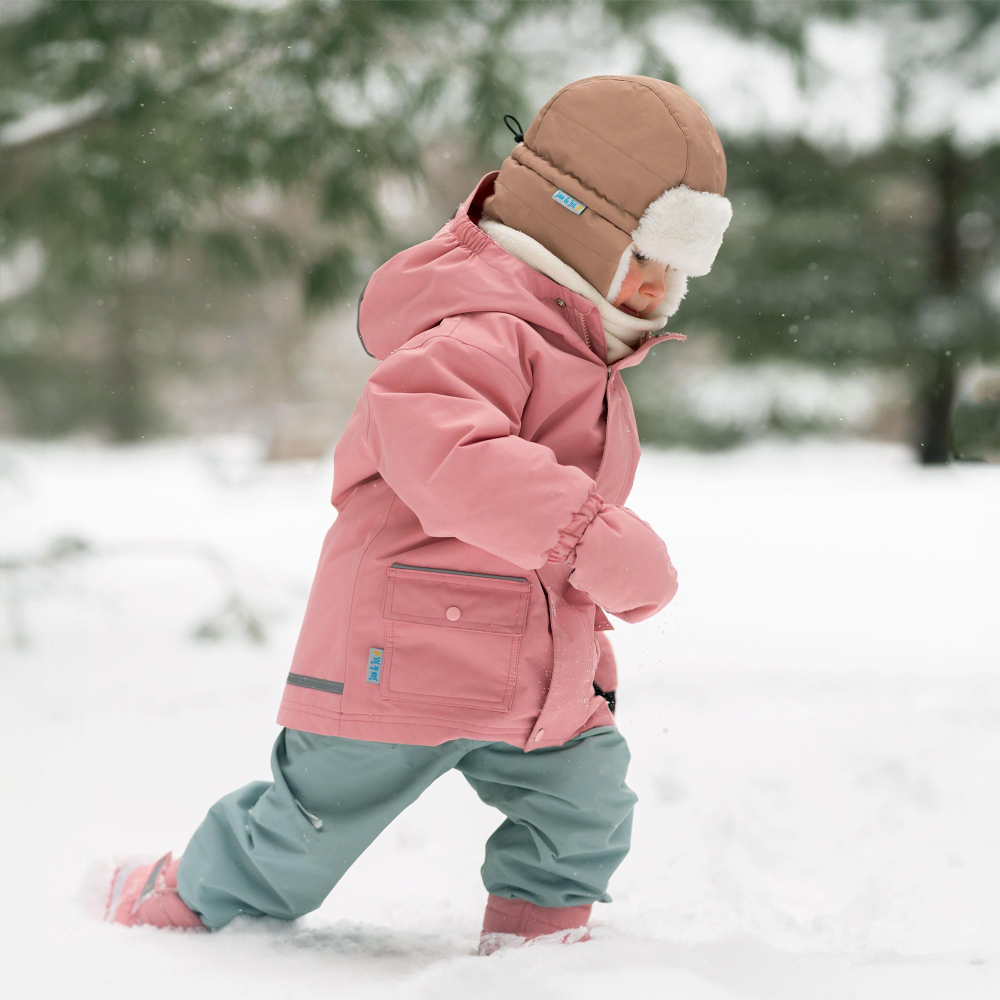 JAN & JUL Toasty-Dry Trapper Hat for Baby and Kids (Soft Brown, XL)