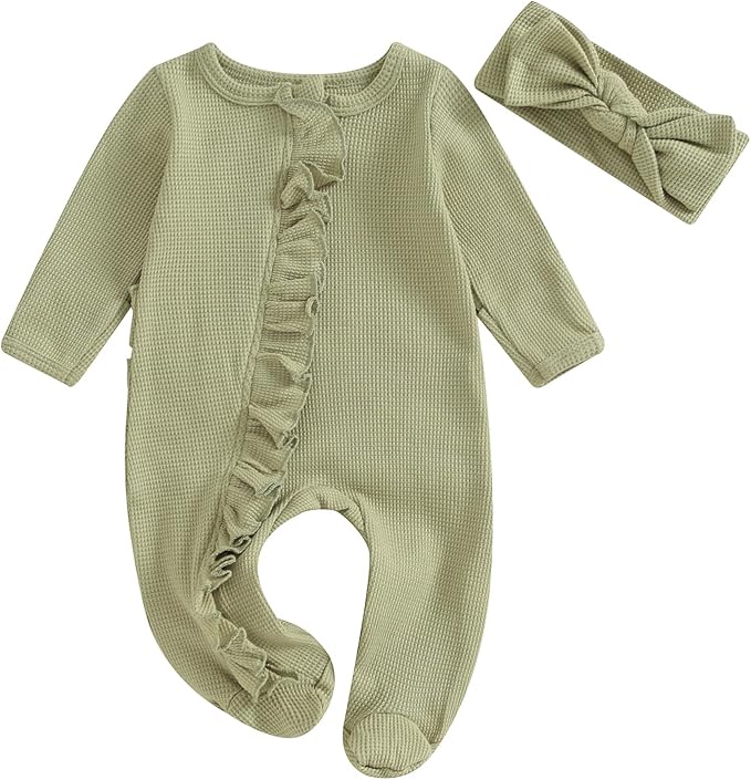 CIYCUIT Baby Girls Cactus Footies Newborn Zip Up Onesie Romper
