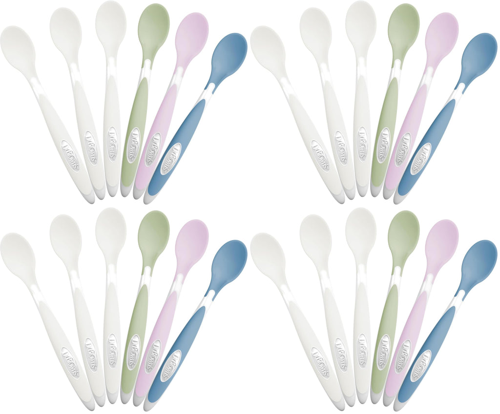 Dr. Brown's Soft-Tip Toddler Feeding Spoons, 24 Pack, Multi