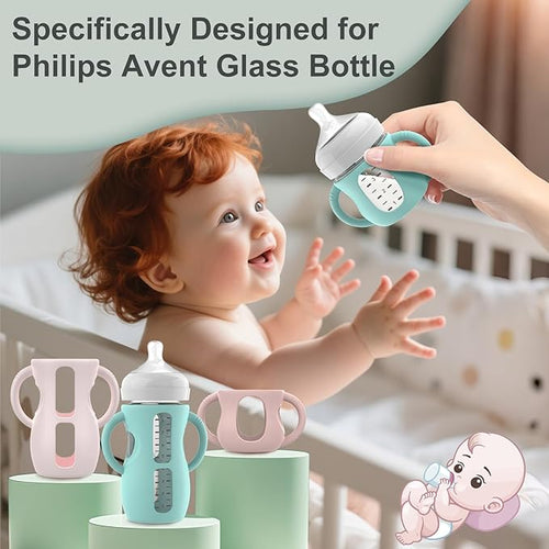 3PCS Philips Avent Glass Bottle Silicone Sleeves with Handles 4 oz