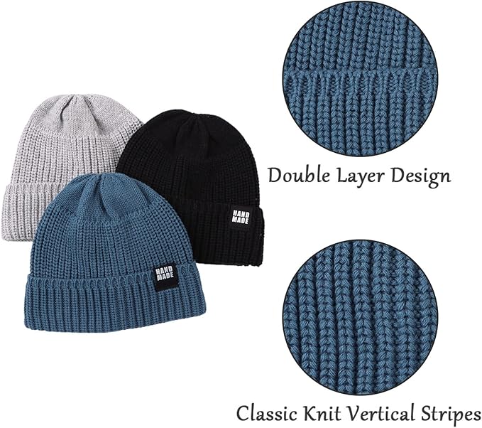 JANGANNSA Simple Knitted Baby Beanie Hip-Hop Boys Winter Hat Toddler Kids Bonnet for Girls 0-5Y