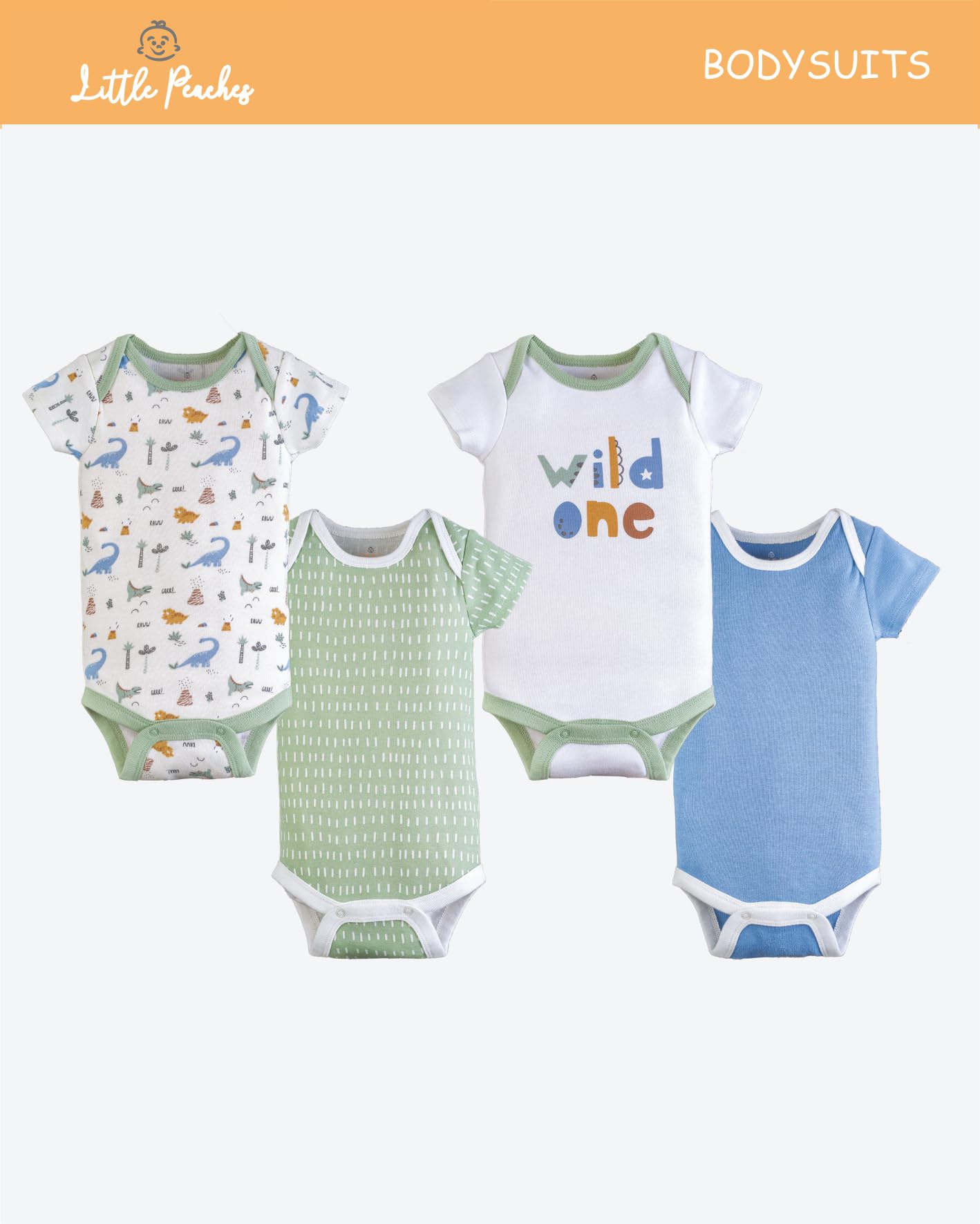 Little Peaches Unisex Newborn Clothes - 25 Piece Gender Neutral Newborn Clothes & Accessories Set - Rawr-some