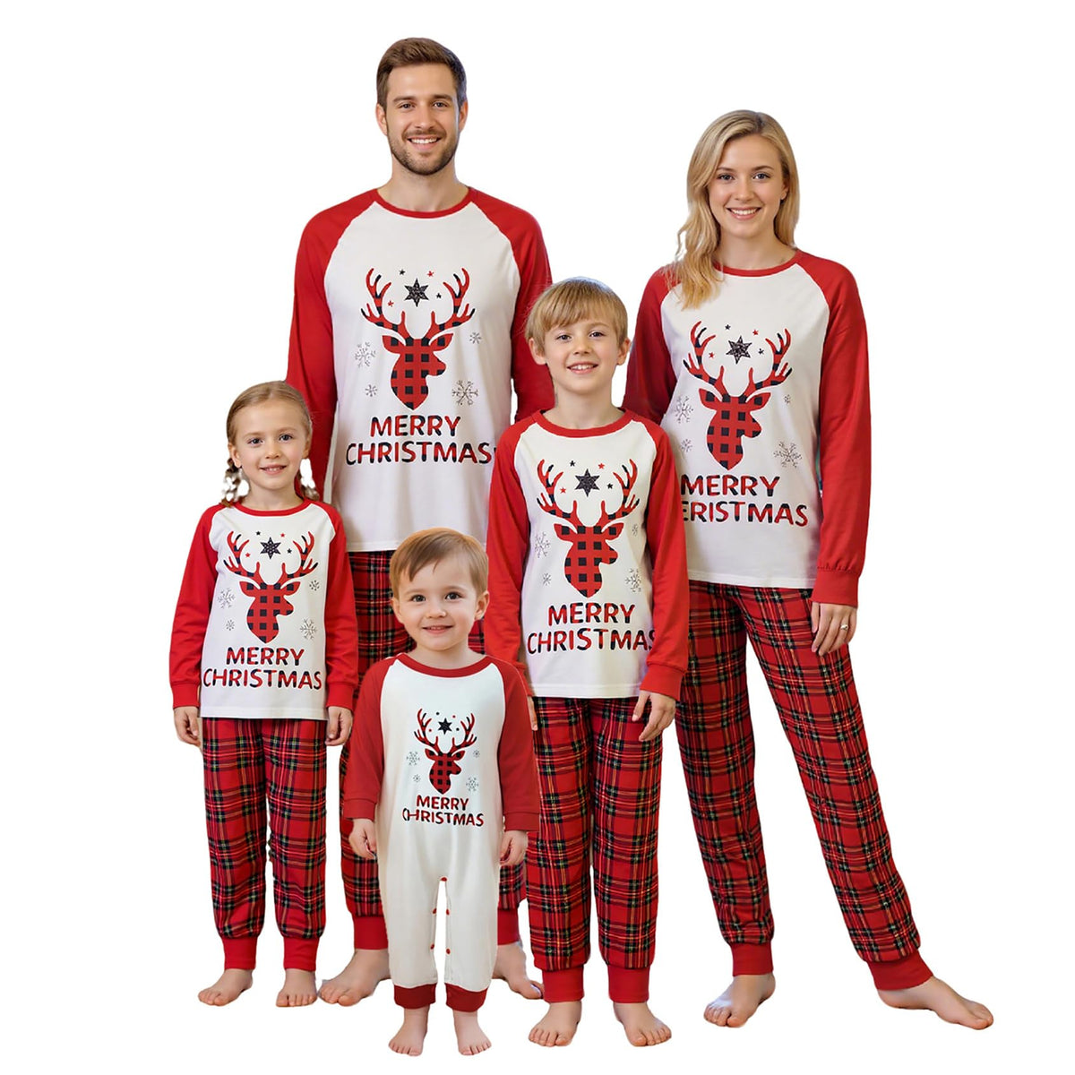 Awoscut Family Christmas Pajamas Matching Pajamas for Family, Xmas PJs Sets Holiday Sleepwear(#311, Baby, 3 Months)