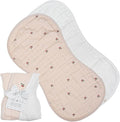 Ali+Oli 2-pk Muslin Burp Cloths for Baby Boys and Girls (Cherry-White) Organic Baby Burp Cloth, Burp Rags for Newborn