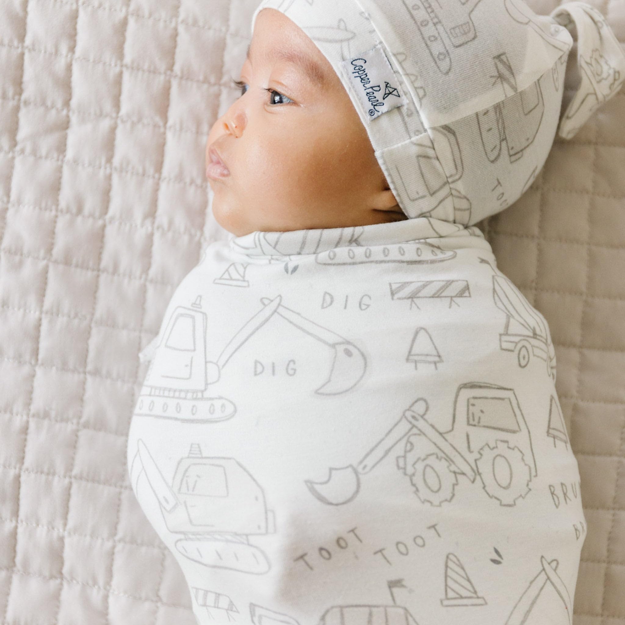 Copper Pearl Swaddle Blankets for Newborns | Soft Stretchy Receiving Blankets for Boys and Girls | Large 46 x 46 Inch Baby Blankets | Lightweight and Breathable Swaddles | Gage