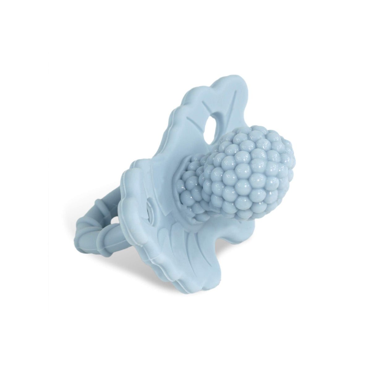 RaZbaby RaZberry Silicone Teether Pacifier – Teething Relief for Infants, Food-Grade, BPA-Free, Hands-Free, Natural Berrybumps Fruit Texture for Sensory Development, Freezable, 2-Pack - Green & White