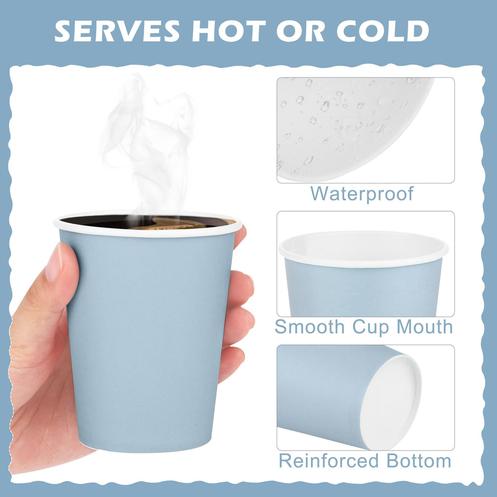 URATOT 60 Pieces 9 Ounce Disposable Paper Cups Gradient Blue Party Cups Drinking Cups for Party, DIY, and Holiday, 4 Colors
