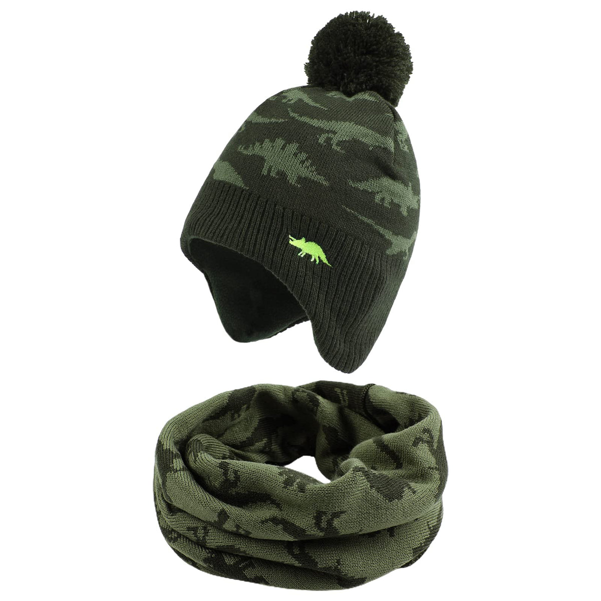 JANGANNSA Knitted Baby Hat Scarf Winter Warm Boy Girl Beanie Fleece Lining