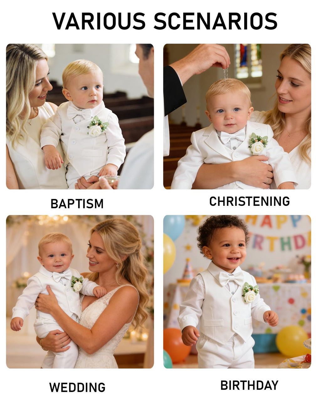 SANMIO Baby Boy Baptism Outfit Baby Boy Suits Christening Sets 0-24M