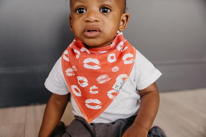 Copper Pearl 4 Pack Soft Cotton Baby Bibs for Drooling and Teething, Absorbent Drool Bibs for Baby Girl and Boy, Adjustable to Fit Newborns to Toddlers, Tons of Styles (Crush)