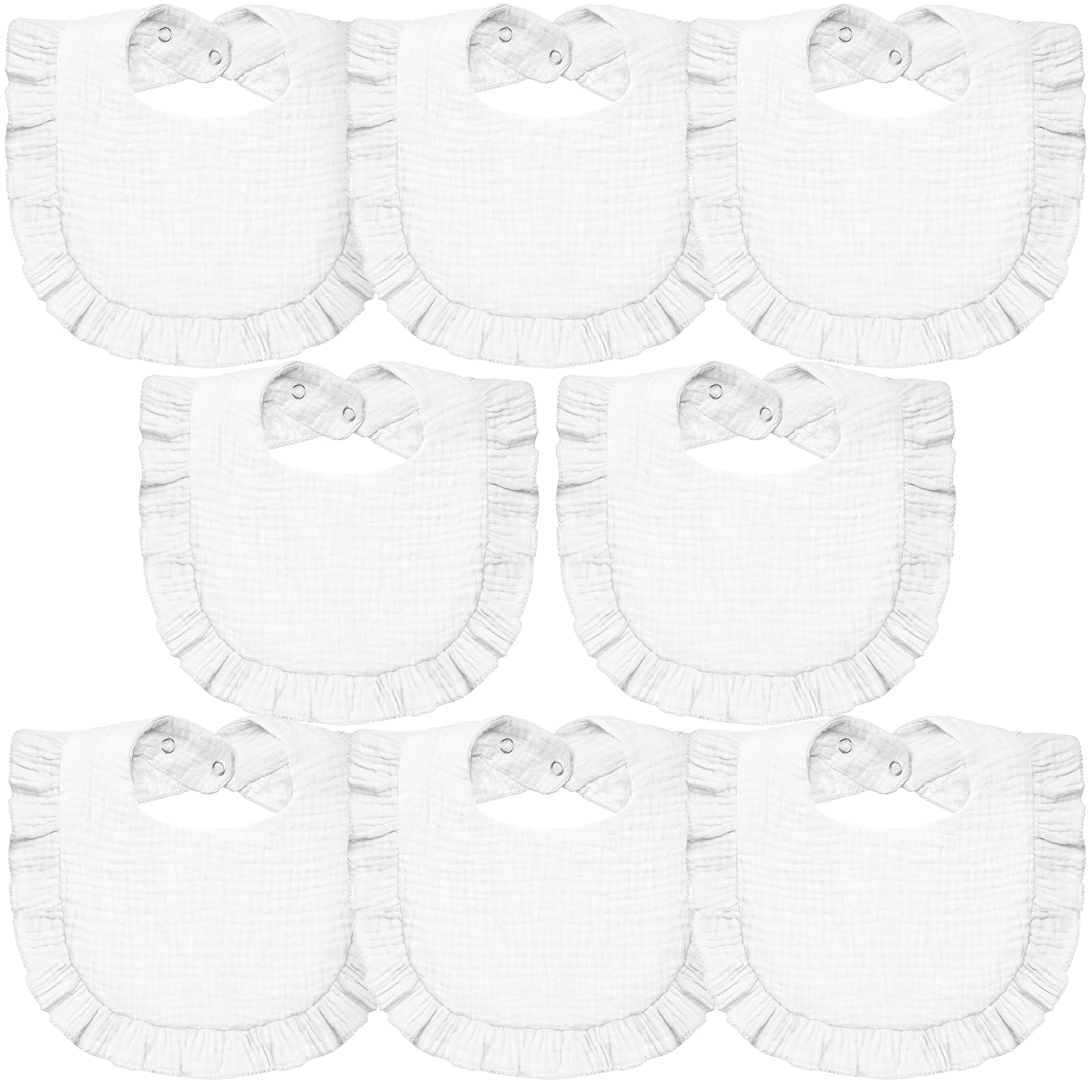 Lictin Muslin Bibs for Boy Girl - 8 Pack Baby Bibs White