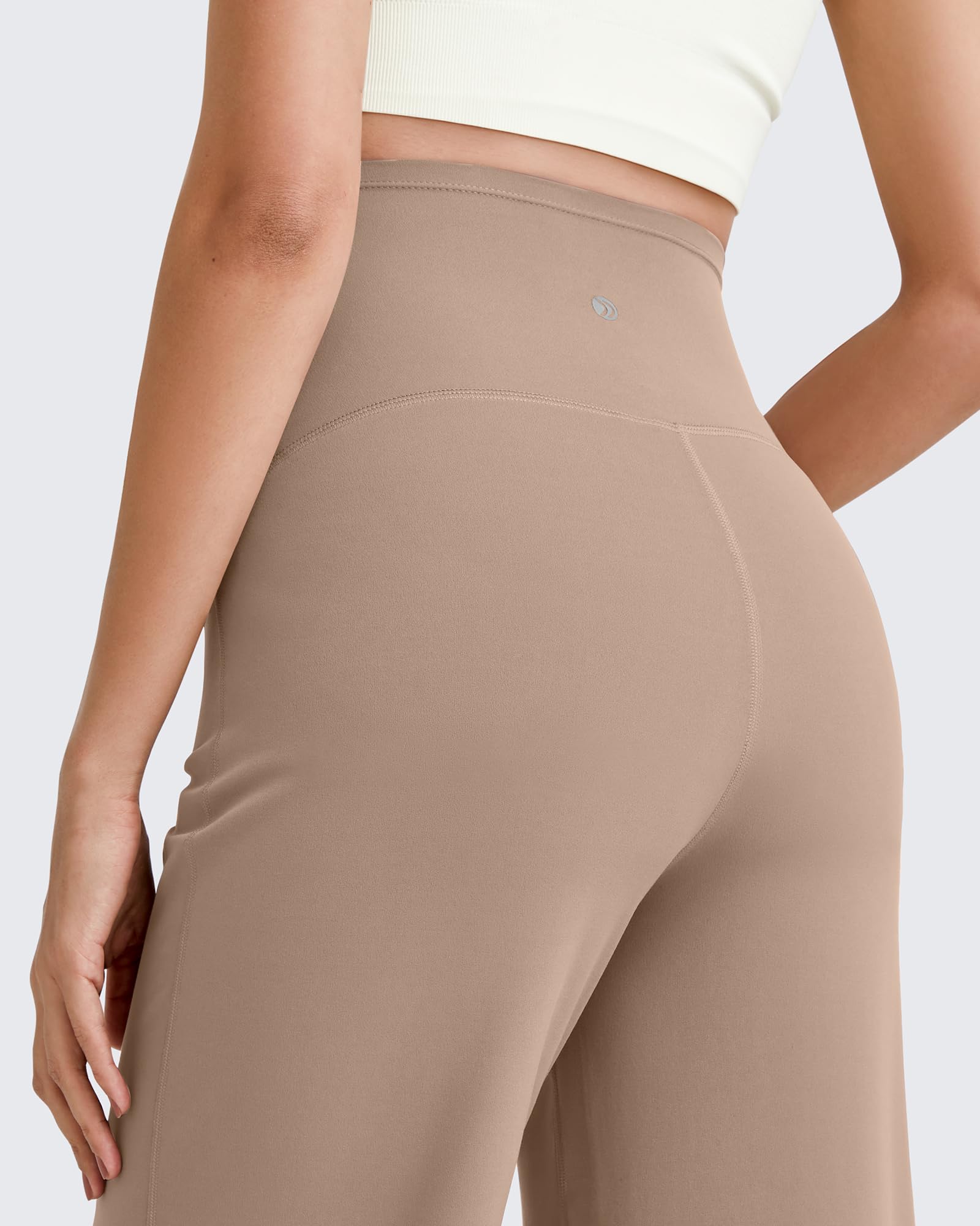 G4Free Maternity Clothes Prenancy Pants Wide Leg for Work,Toffee,XS,Tall
