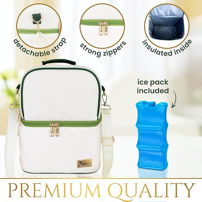 Isaa- Breastmilk Cooler Bag with Ice Pack, Insulated Breast Milk Storage for 6 Bottles Portable Travel Bag for Nursing Moms, Daycare & Work