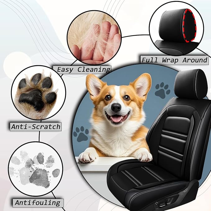 Car Seat Covers for gmc Acadia 2016-2025 | 5-Seats Seat Covers, Waterproof Seat Protectors, Automotive Seat Covers (Full Set with Pillow,Black)
