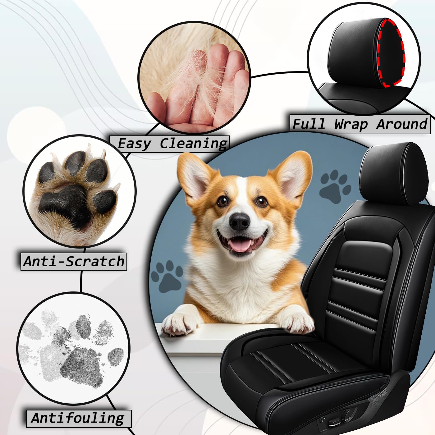 PACKMACH Seat Cover for Kia Telluride 2020-2025 | Car Seat Covers Front Seats, Waterproof Seat Protectors, Automotive Front Seat Covers (Front Seat, Black)