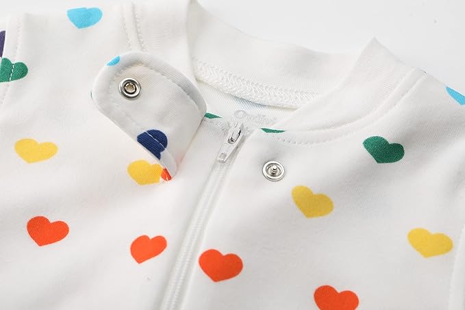 Owlivia Organic Cotton Baby Boy Girl Zip up Sleep 'N Play Pjs, Footless, Long Sleeve