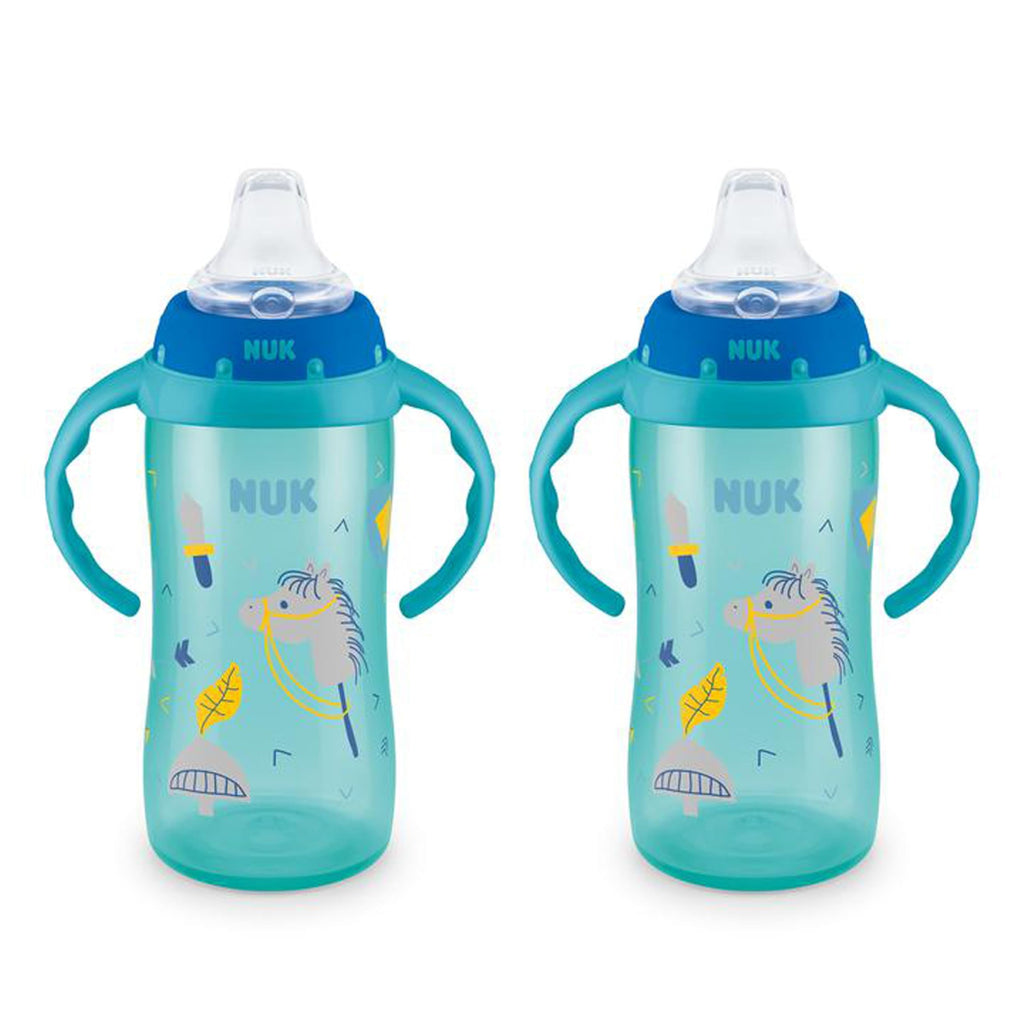 NUK Learner Cup, 10 oz, 2 Pack, 8+ Months – BPA Free, Spill Proof Sippy Cup