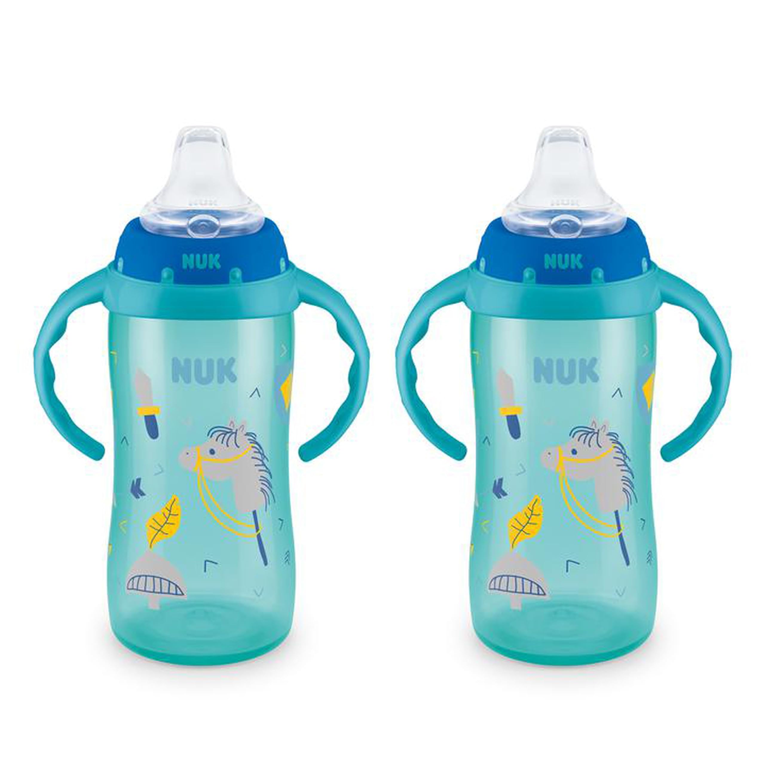 NUK Learner Cup, 10 oz, 2 Pack, 8+ Months – BPA Free, Spill Proof Sippy Cup