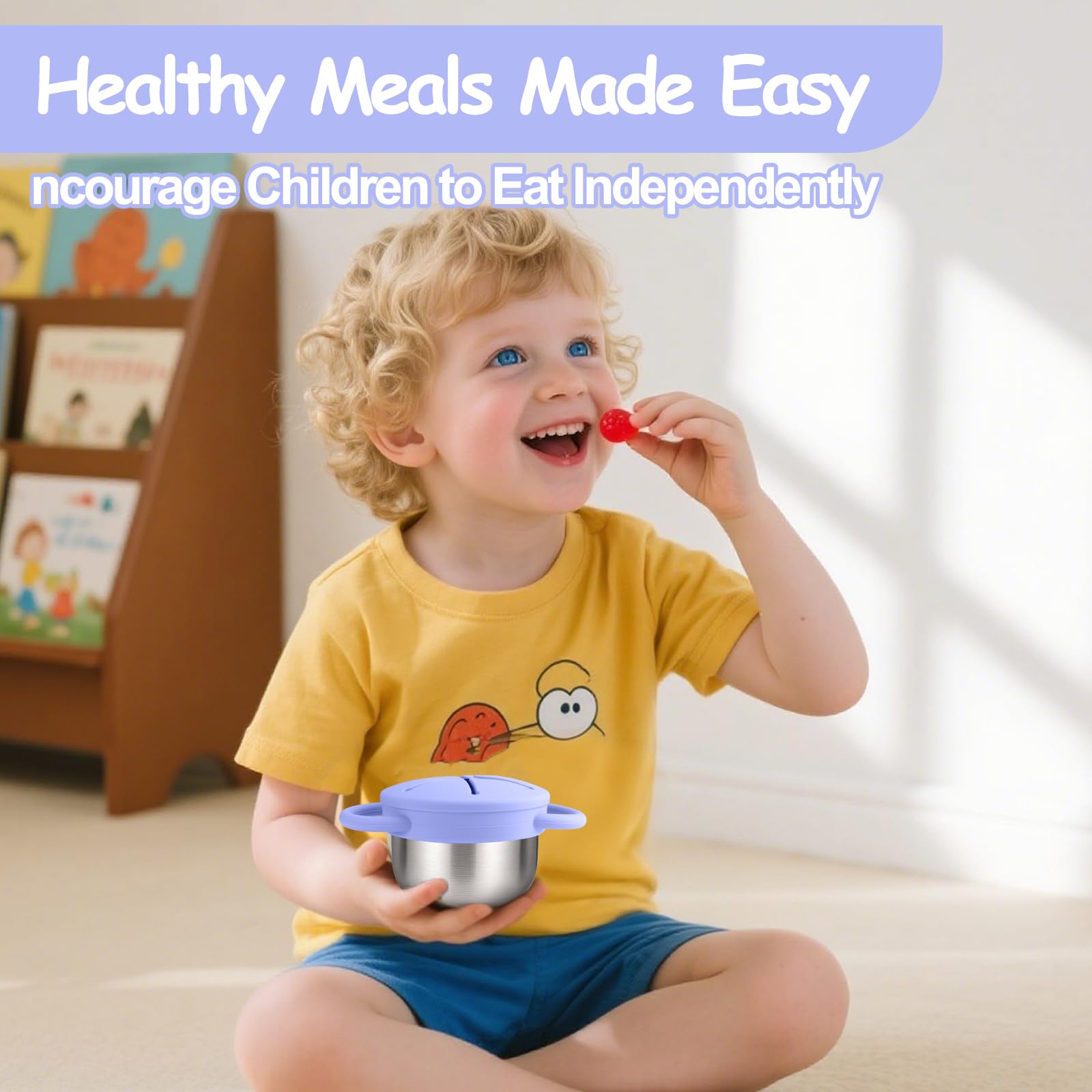 Mity rain 2PCS Stainless Steel Snack Containers for Toddlers