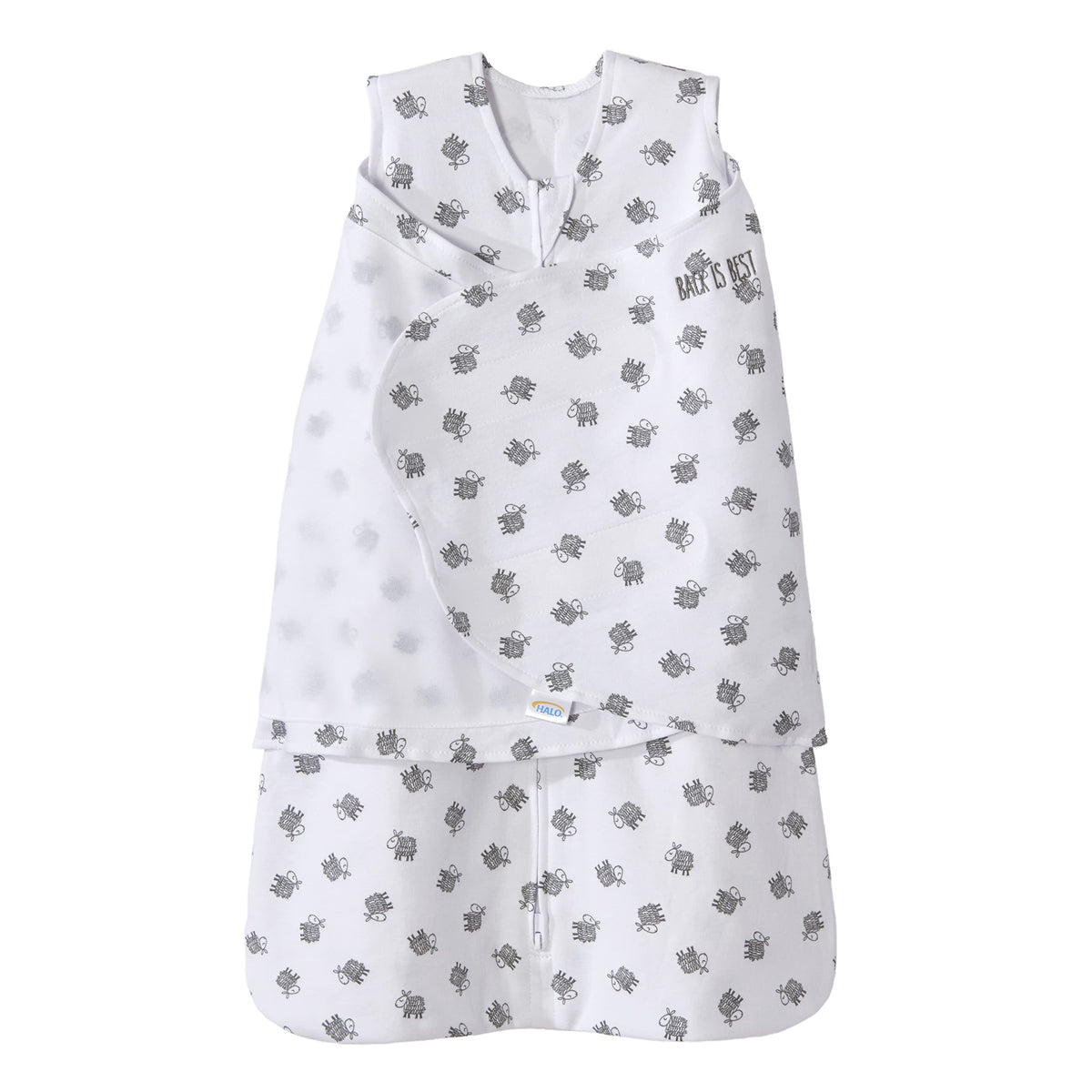 HALO 100% Cotton Sleepsack Swaddle, 3-Way Adjustable Wearable Blanket, TOG 1.5, Space, Small, 3-6 Months