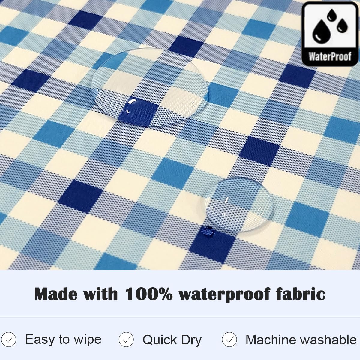 Plie Kids Painting Apron – Waterproof Art Smock for Toddlers & Preschoolers, Messy Play, Baking, Crafts, Cooking, Sensory Activities, Mealtime (Ages 1–10), Blue Check (16-S)