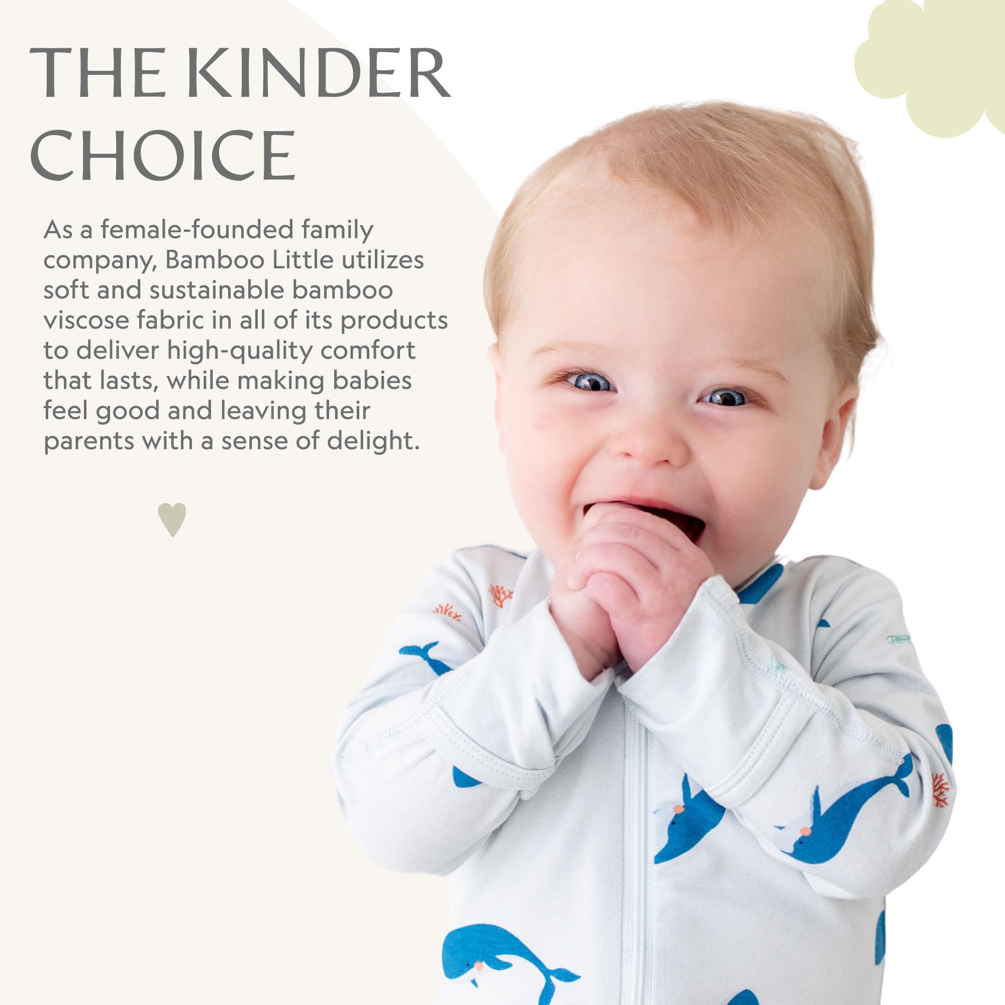Bamboo Little Soft Baby Footie Pajamas, Baby Clothes, Newborn Sleepers, 95% Viscose and 5% Spandex, Whale, 12-18 Months