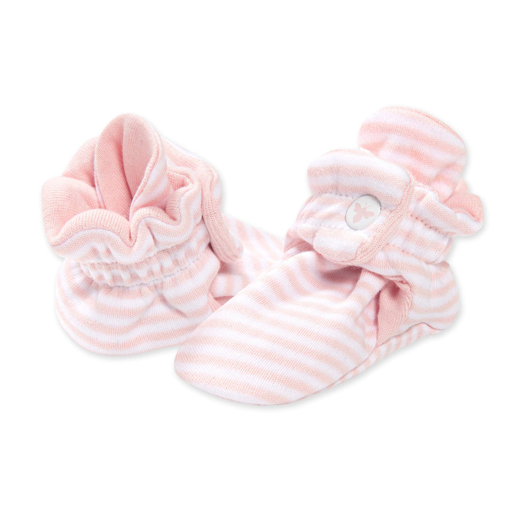 Burt's Bees Baby Girls Booties Organic Cotton Newborn Essentials Shoes, Gender Neutral Color for Ages 0 to 9 Months Old