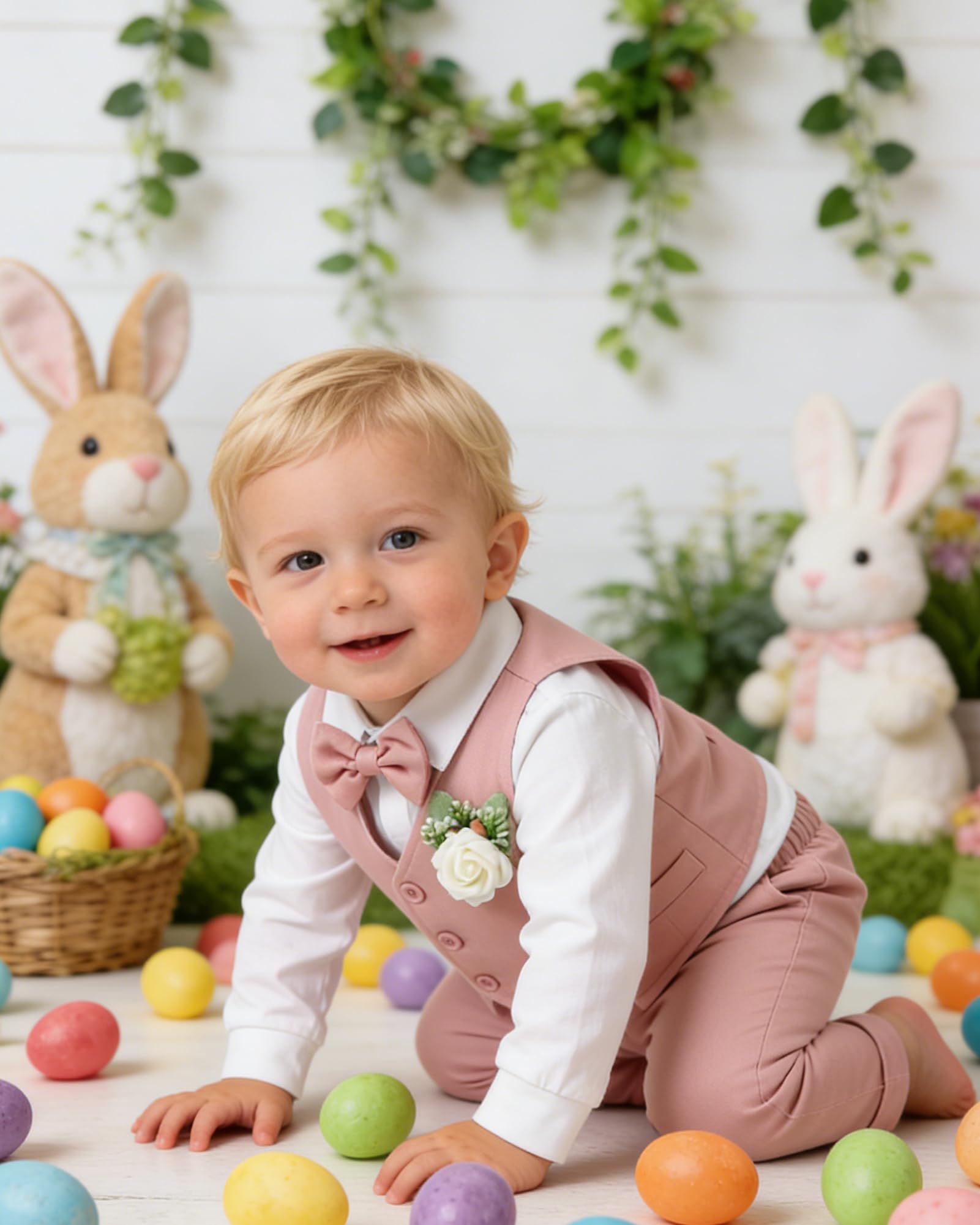 SANMIO Baby Boy Easter Outfit Suit Infant Gentleman Baptism 0-24M Pink