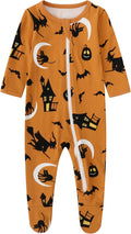 O2 BABY Baby Boys Girls Organic Cotton Zip-Front Sleeper Pajamas, Footed Sleep 'n Play