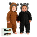 Cuddle Club Fleece Baby Bunting Bodysuit Hoodie, 2pc Gift Set, Newborn - 5T