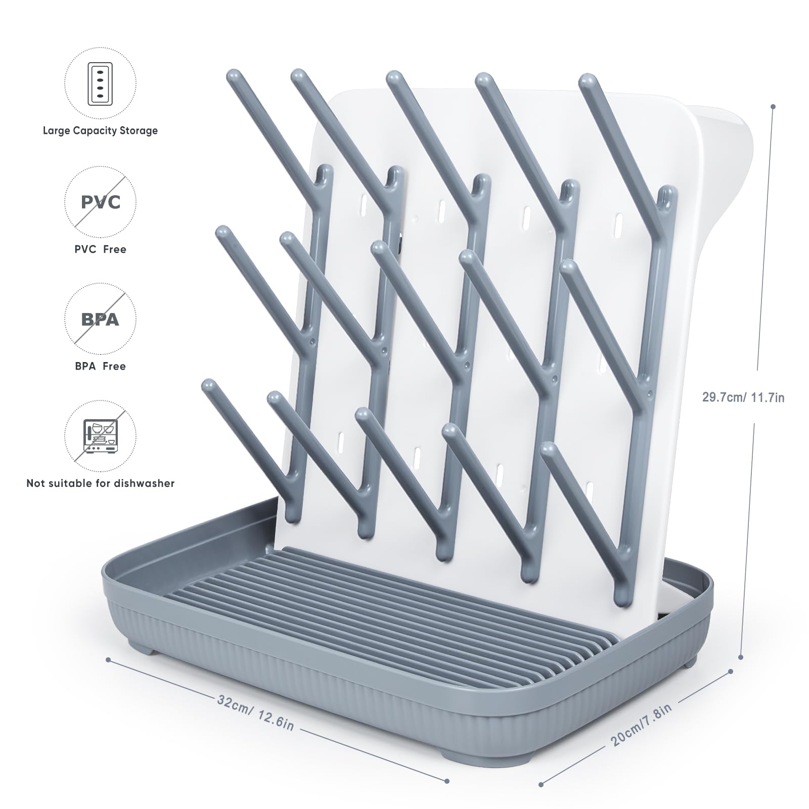 Termichy Baby Bottle Drying Rack：Large Vertical Space Saver for Countertop